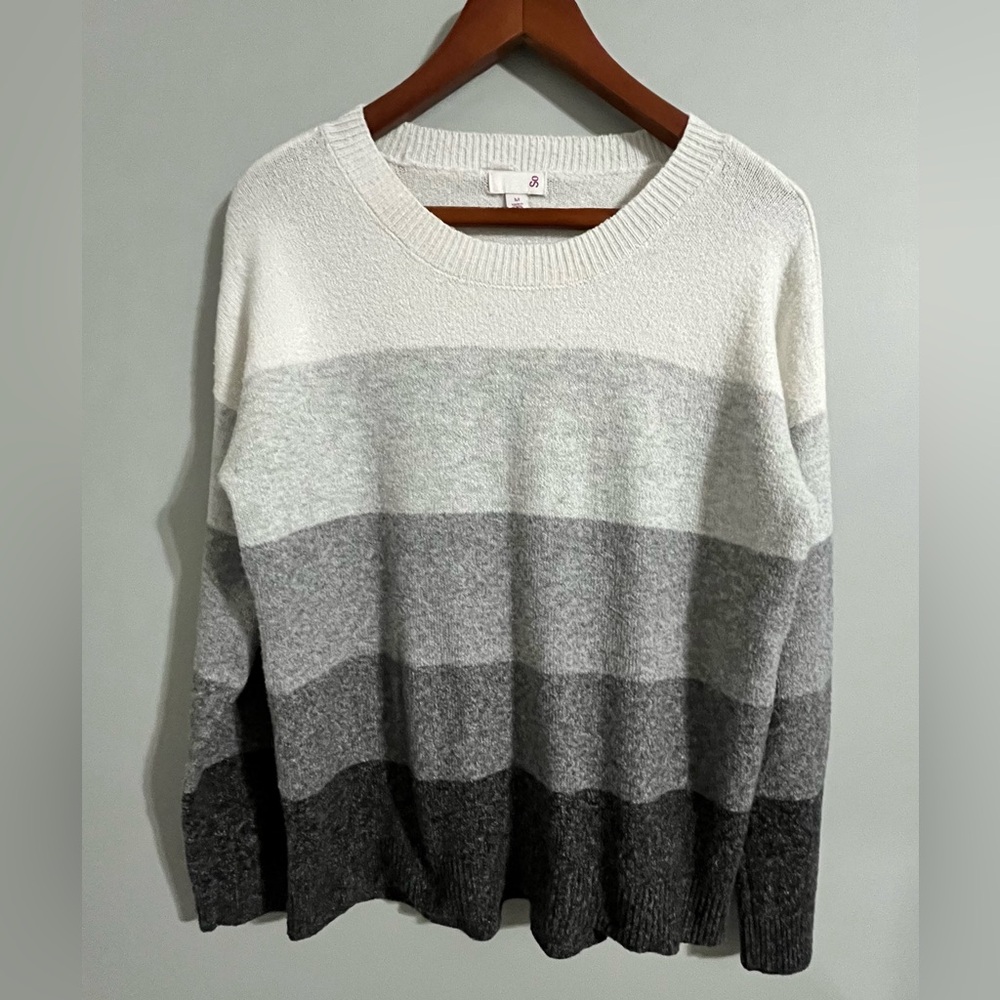 SO Striped Crewneck Pullover Sweater